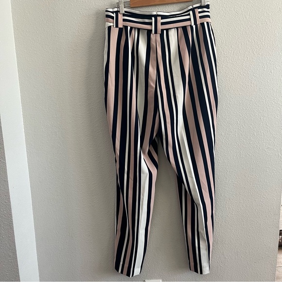 Express high waisted striped sash tie ankle pants - Picture 8 of 8